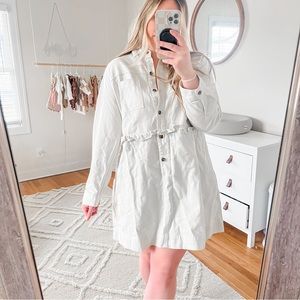 Who What Wear White Button-Down Dress